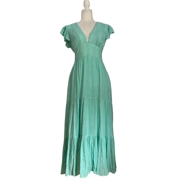 caroline constas dress green Zone Planet | Green Tie Back Square Neck Velvet Babydoll Dress main image 1